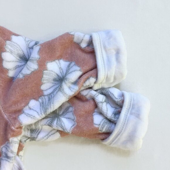 Milkbarn Hooded Bath Robe Infant Girl 0-9 Mos. Pink White Floral Organic Cotton - Picture 4 of 8